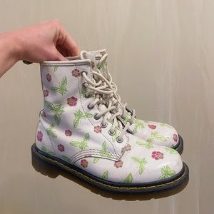 Vintage Butterfly & Floral Print Doc Martens